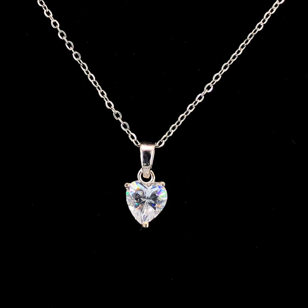 Zylver Heart Pendant Necklace for Women - Sterling Silver Collection