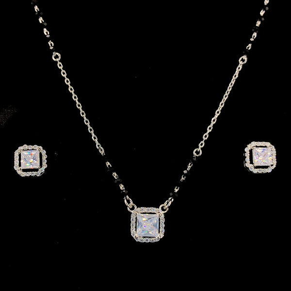 Zylver Sterling Silver Square Mangalsutra Set