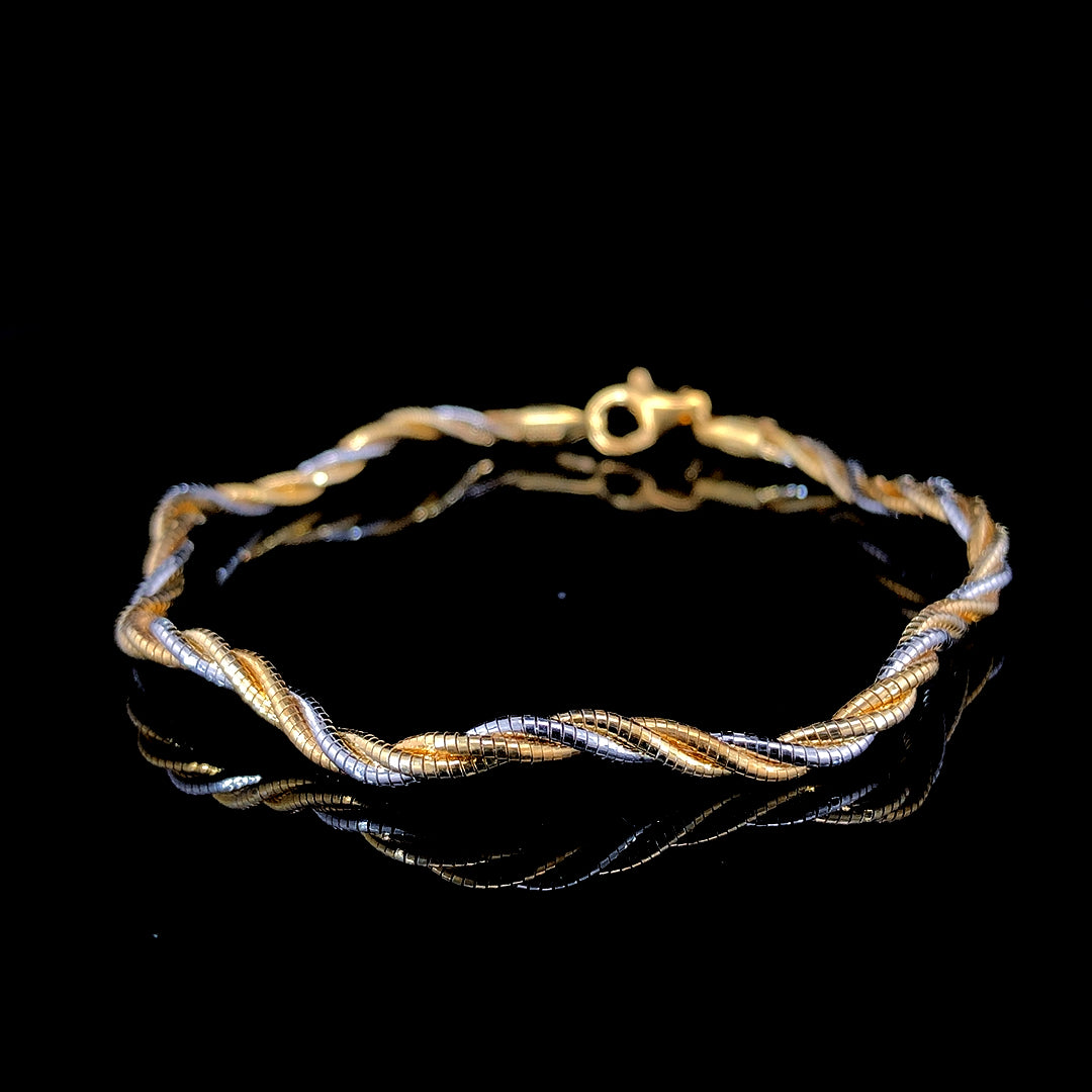 Zylver Two-Tone Twisted Rope Bracelet for Men and Women - Sterling Silver Collection