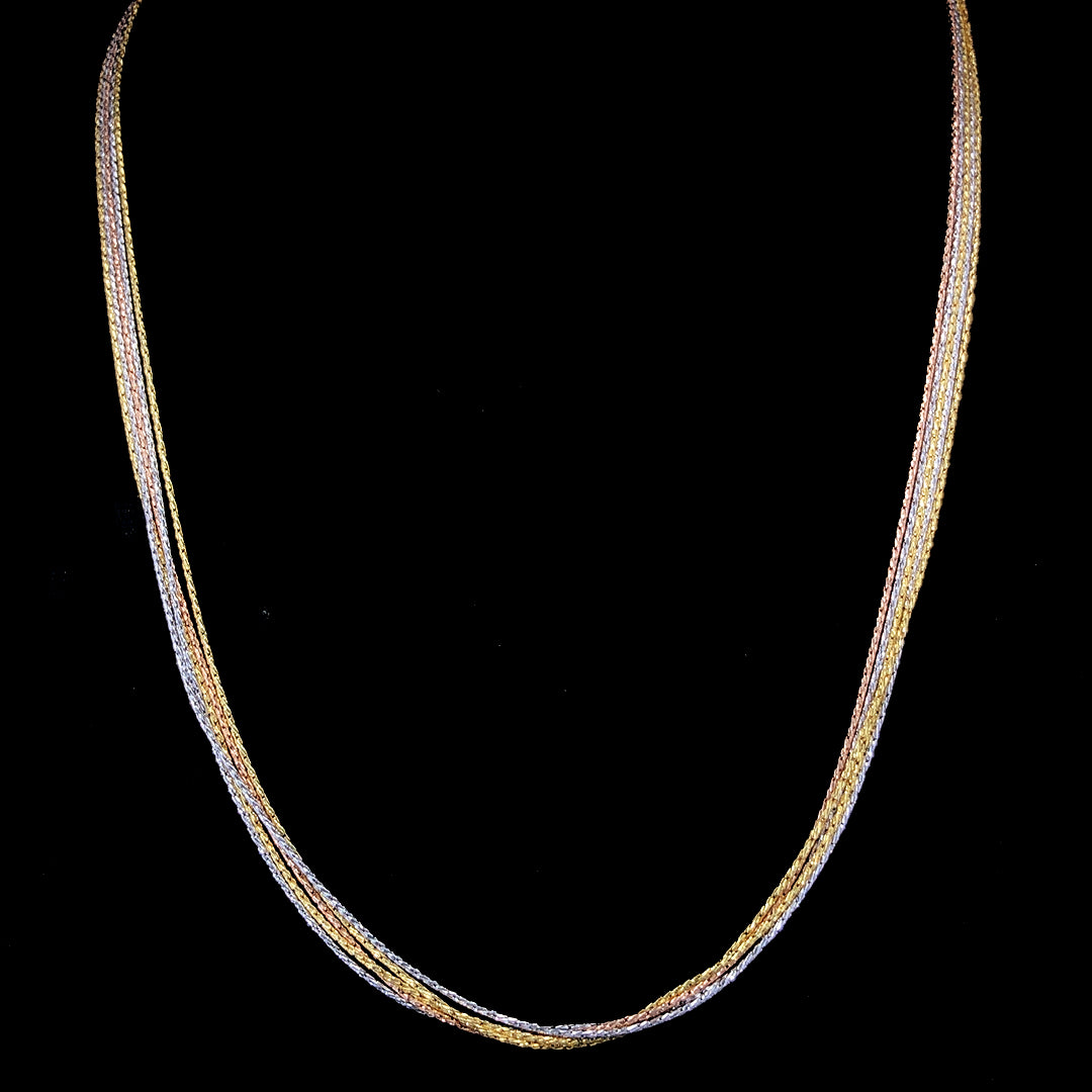 Zylver Multi-Strand Necklace with Mixed Metal Tones for Women - Sterling Silver Collection