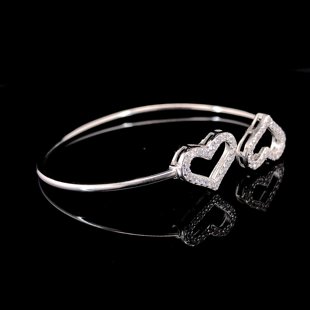 Zylver Open Heart Bracelet for Women - Sterling Silver Collection