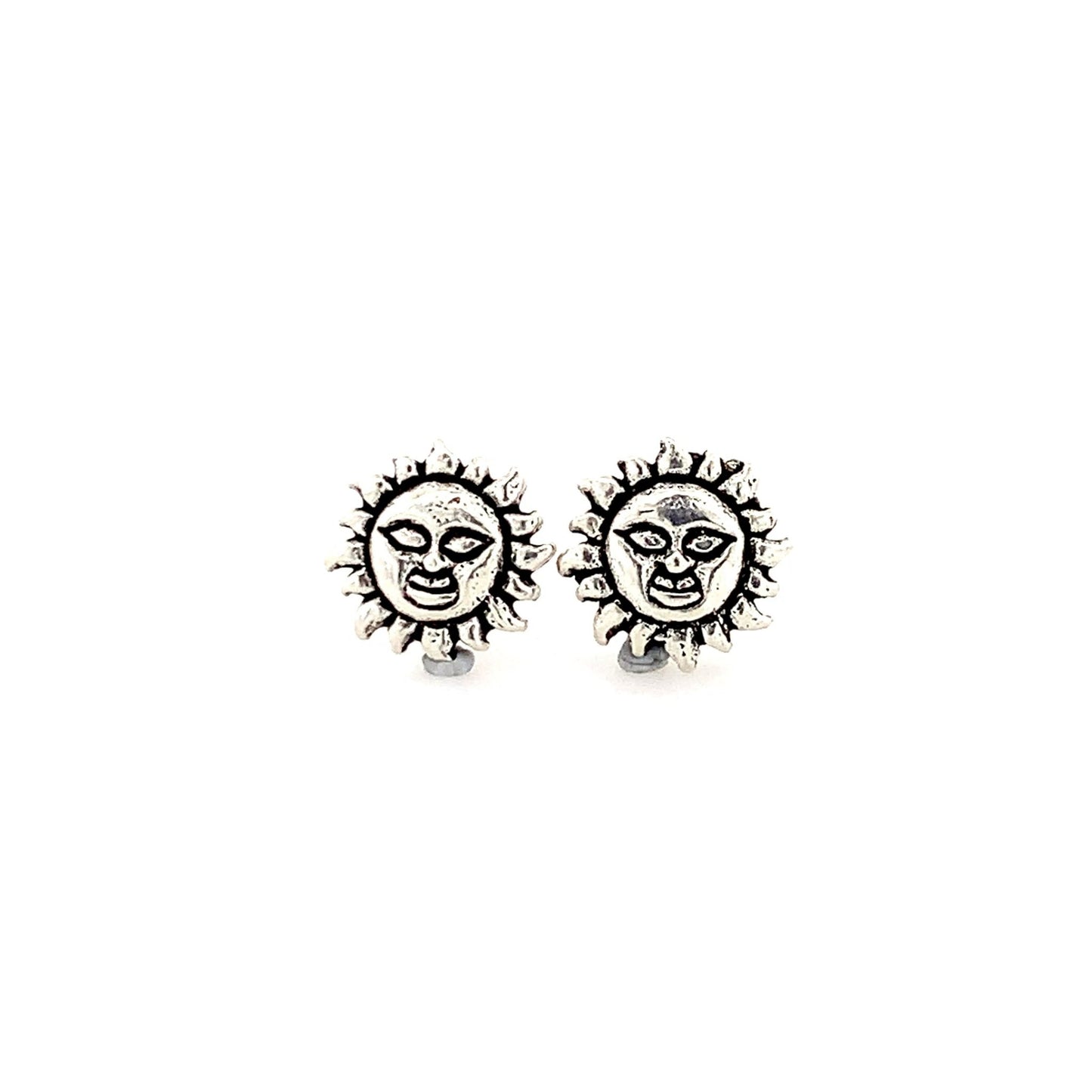 🌞 Radiant Sunface Oxidized Stud Earrings 🌞 - ZYLVER.IN