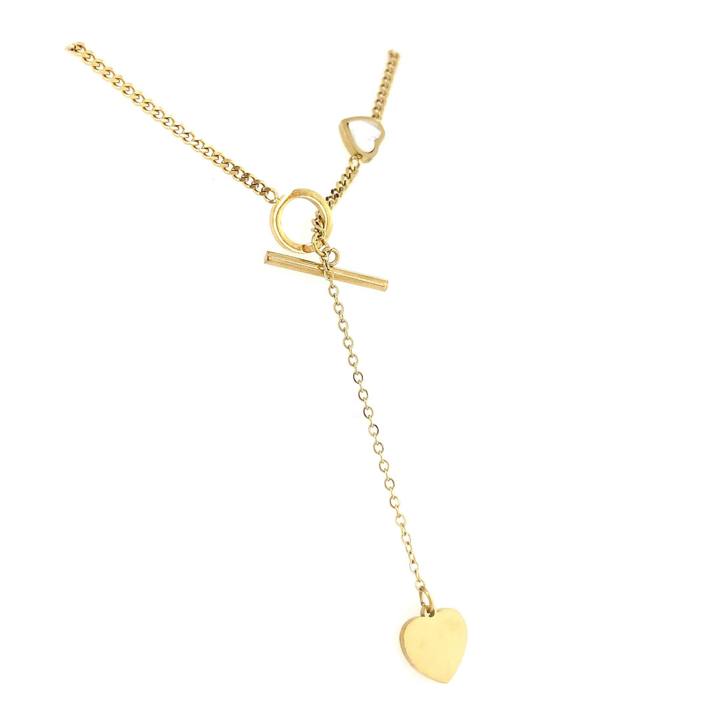 Zylver Y Necklace with Heart Charm for Women - Demi-Fine Collection