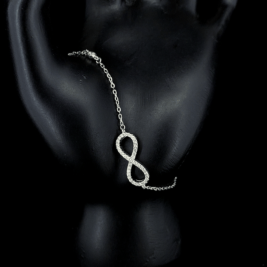 Sterling Silver Minimalist Infinity Bracelet | Pure Silver Jewellery | ZYLVER - ZYLVER.IN #
