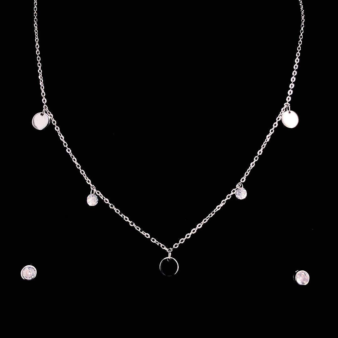 Sterling Silver Charm Necklace Set | Pure Silver Jewellery Sets | ZYLVER - ZYLVER.IN #