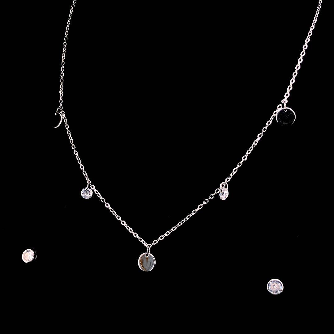 Sterling Silver Charm Necklace Set | Pure Silver Jewellery Sets | ZYLVER - ZYLVER.IN #
