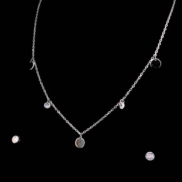 Sterling Silver Charm Necklace Set | Pure Silver Jewellery Sets | ZYLVER - ZYLVER.IN #