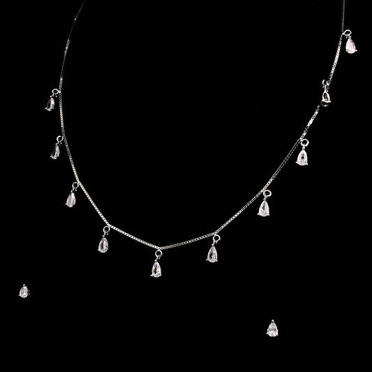Sterling Silver Waterdrop Necklace Set | Pure Silver Jewellery Sets | ZYLVER - ZYLVER.IN #
