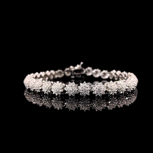 Radiant Sterling Silver Zircon Tennis Bracelet - ZYLVER.IN #