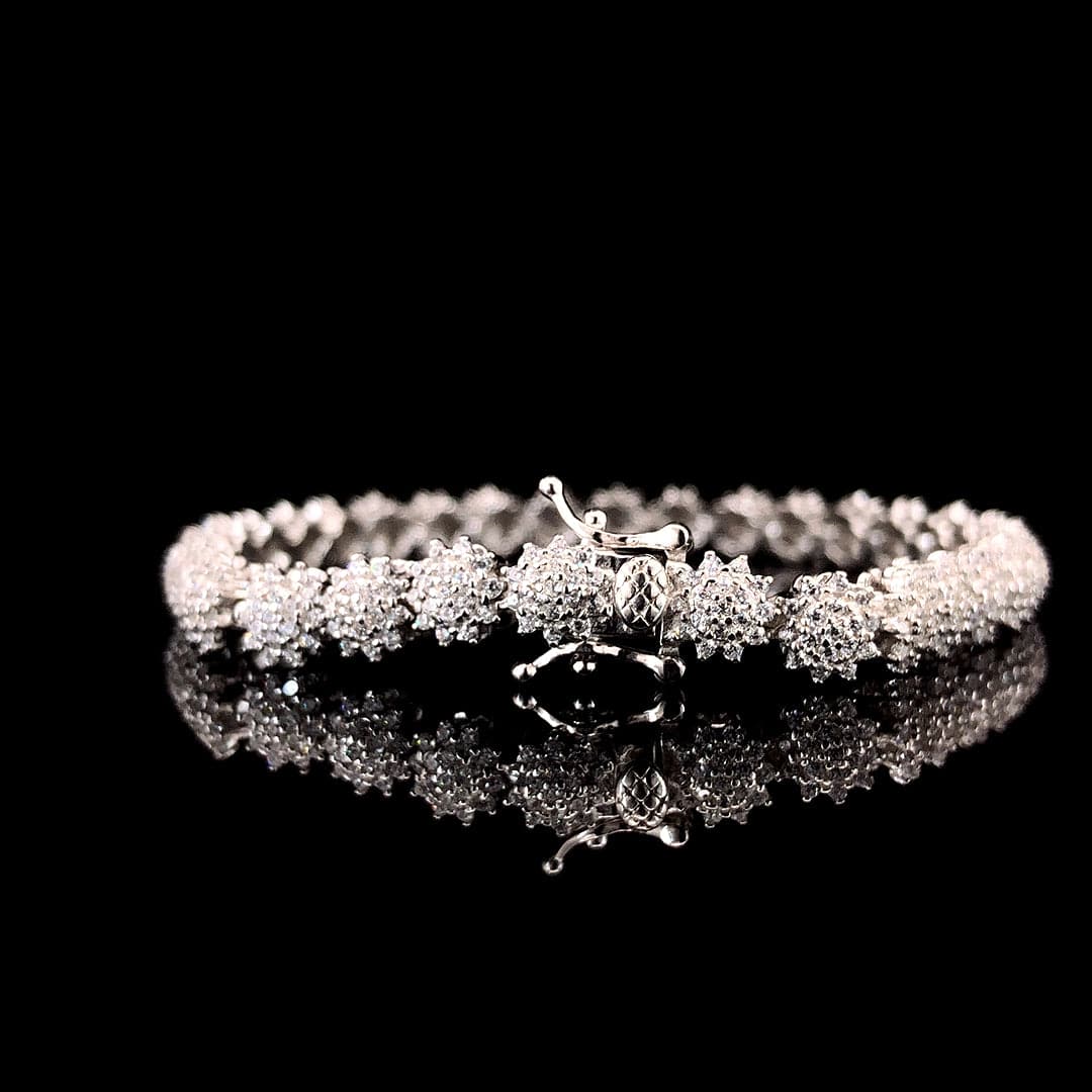 Radiant Sterling Silver Zircon Tennis Bracelet - ZYLVER.IN #