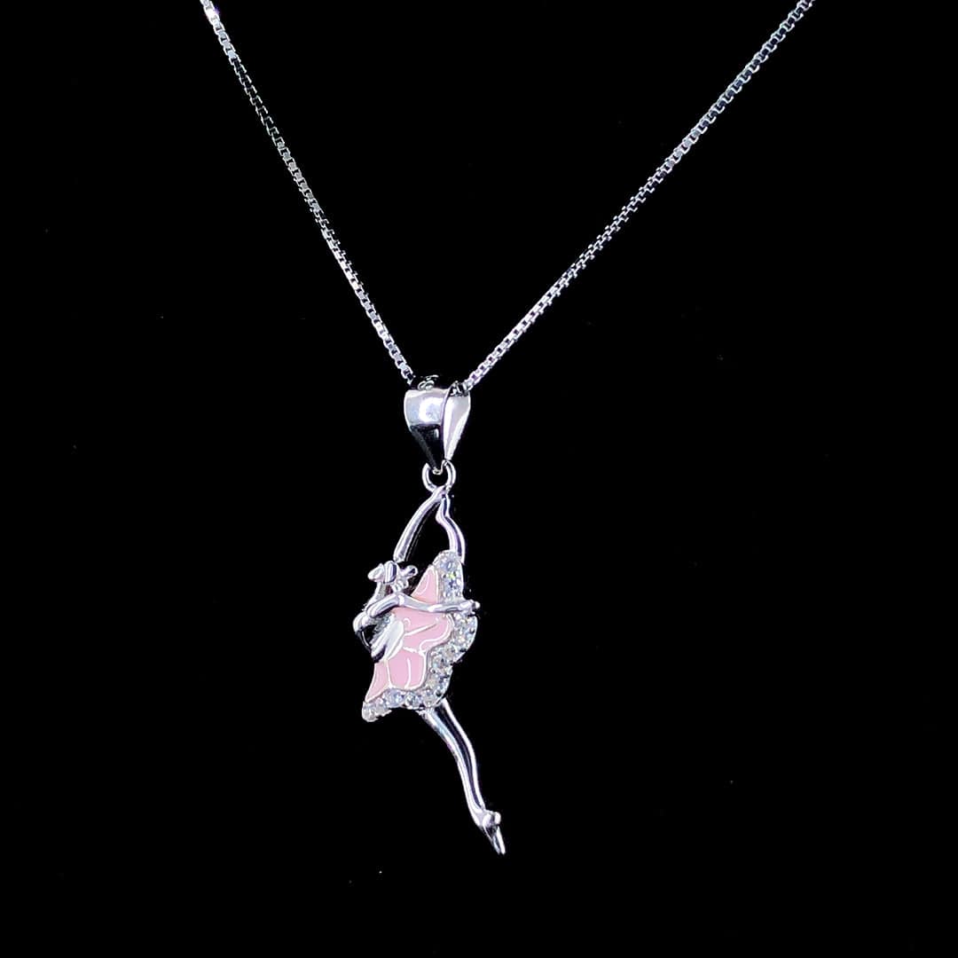 Sterling Silver Fairy Pendant Necklace - ZYLVER.IN #