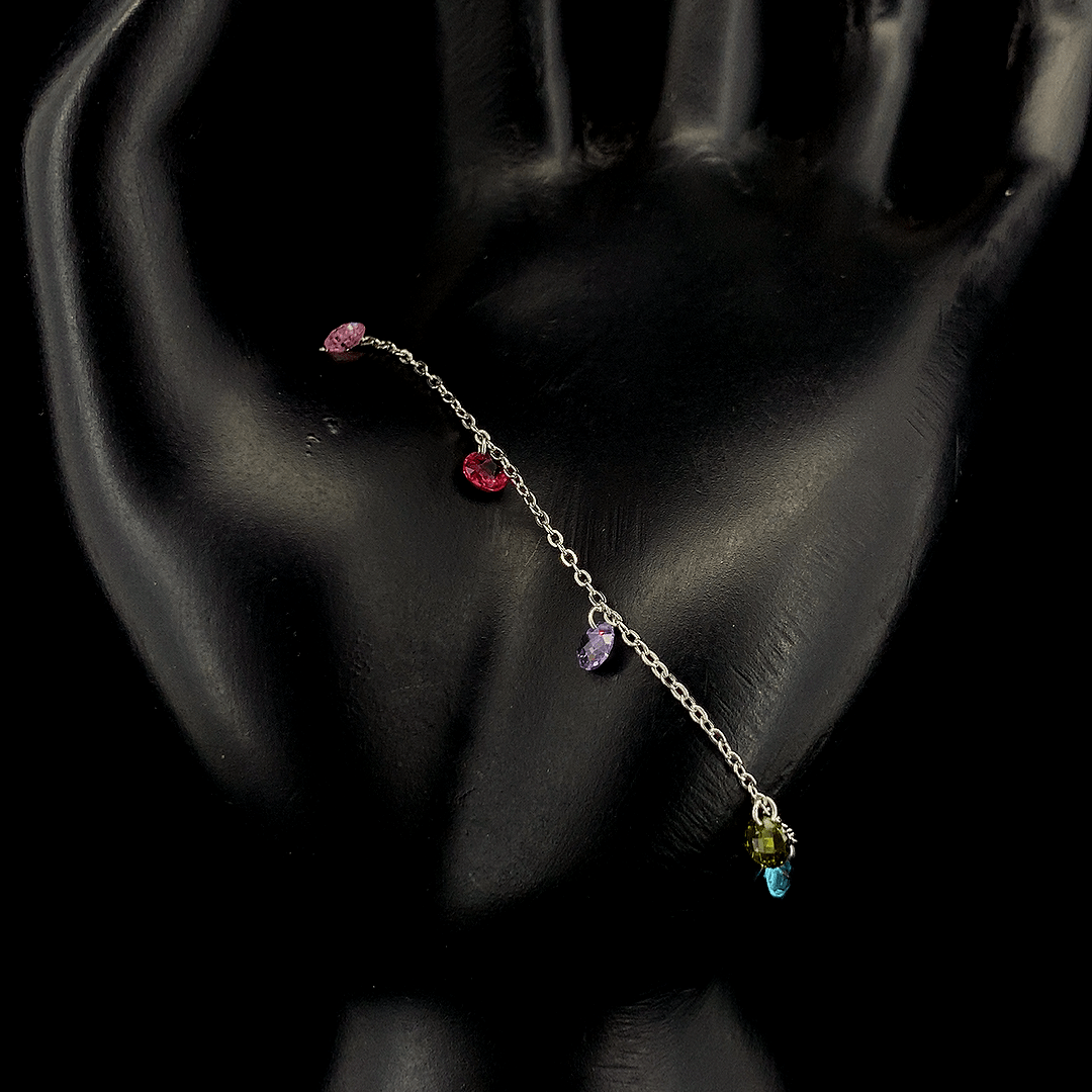 Vibrant Gemstone Charm Bracelet - ZYLVER.IN #