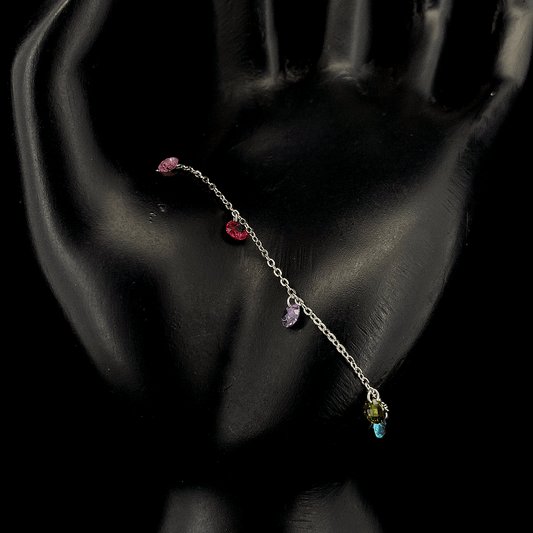Vibrant Gemstone Charm Bracelet - ZYLVER.IN #