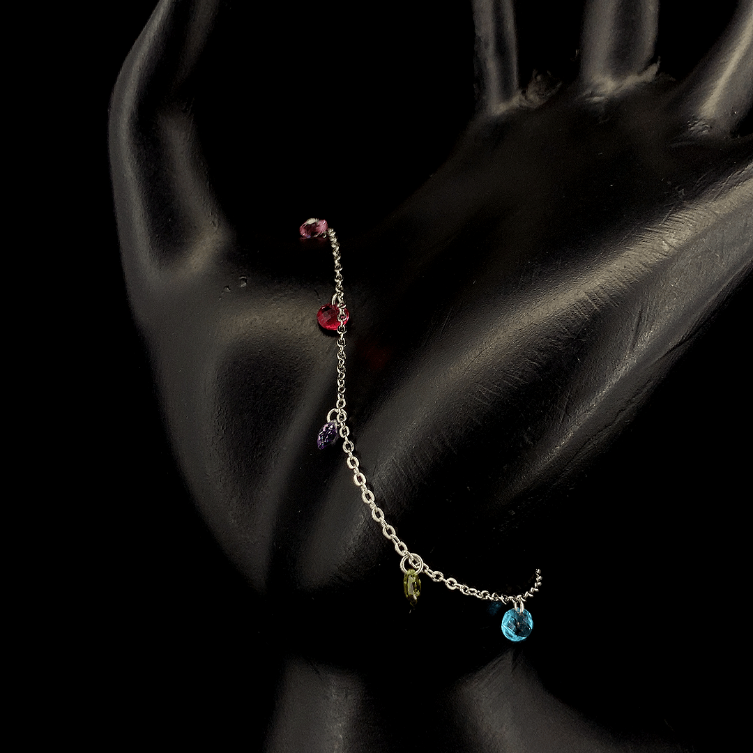 Vibrant Gemstone Charm Bracelet - ZYLVER.IN #