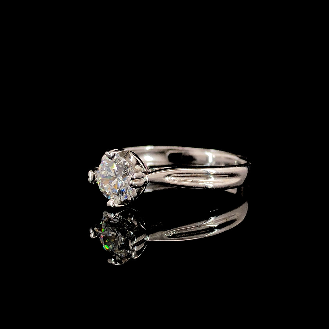 Zylver Adjustable Round Solitaire Ring for Women - Sterling Silver Collection