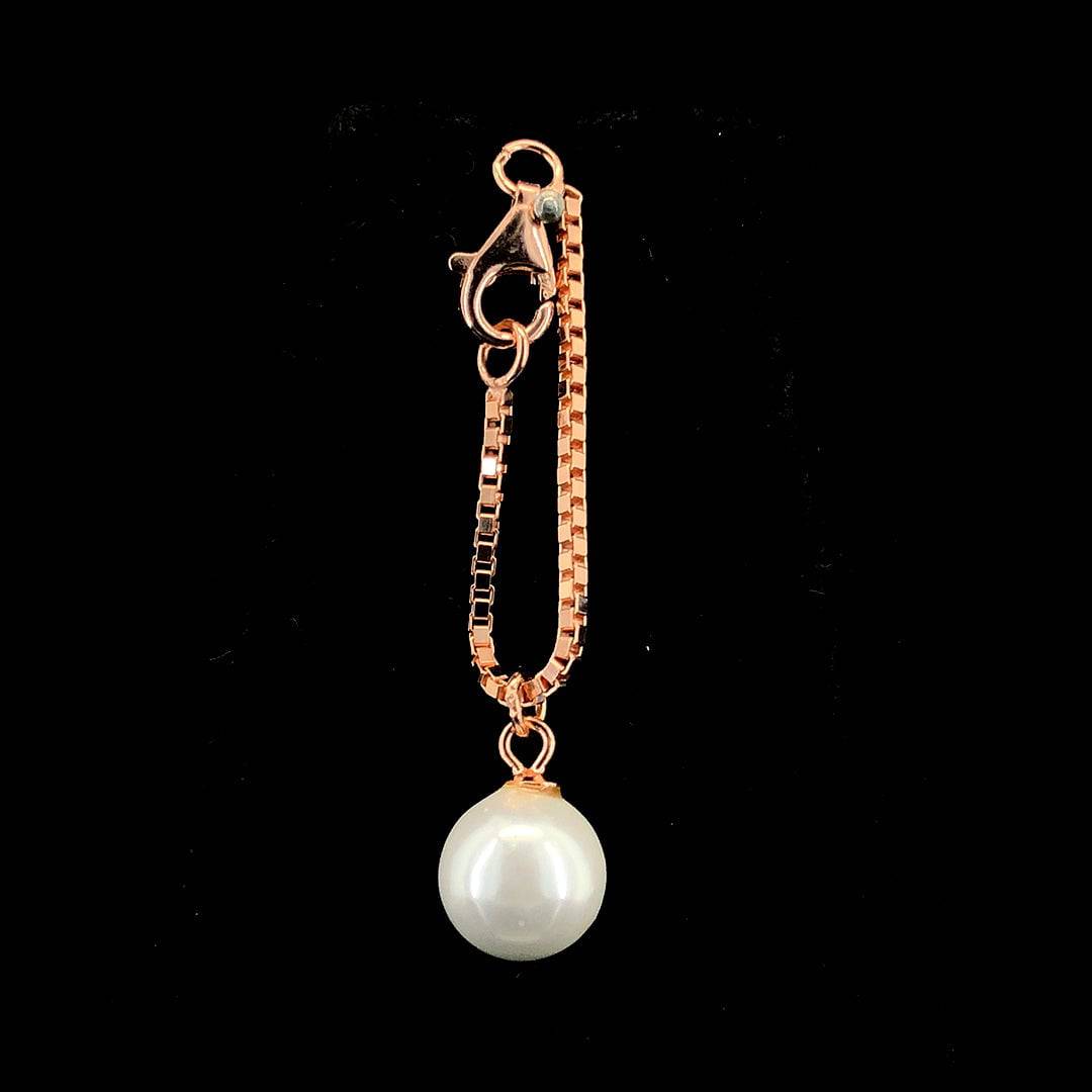 Rose Gold Pearl Sterling Silver Watch Charm - ZYLVER.IN #