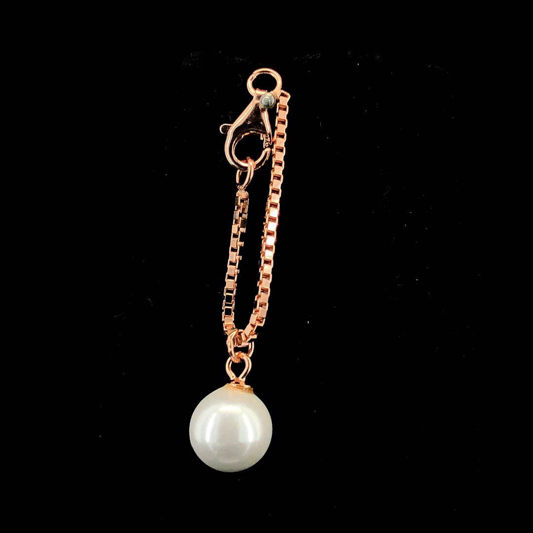 Rose Gold Pearl Sterling Silver Watch Charm - ZYLVER.IN #