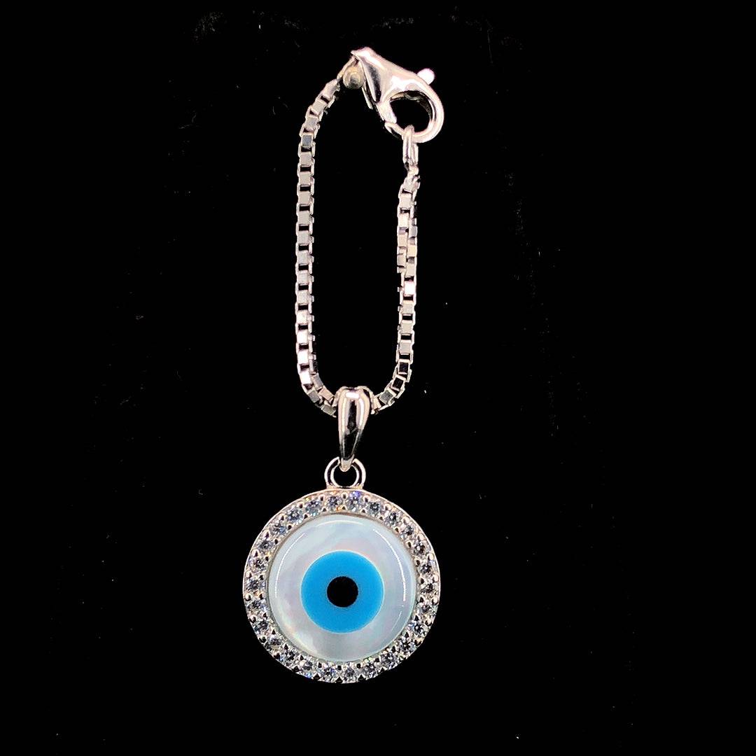 Sterling Silver Evil Eye Watch Charm - ZYLVER.IN #
