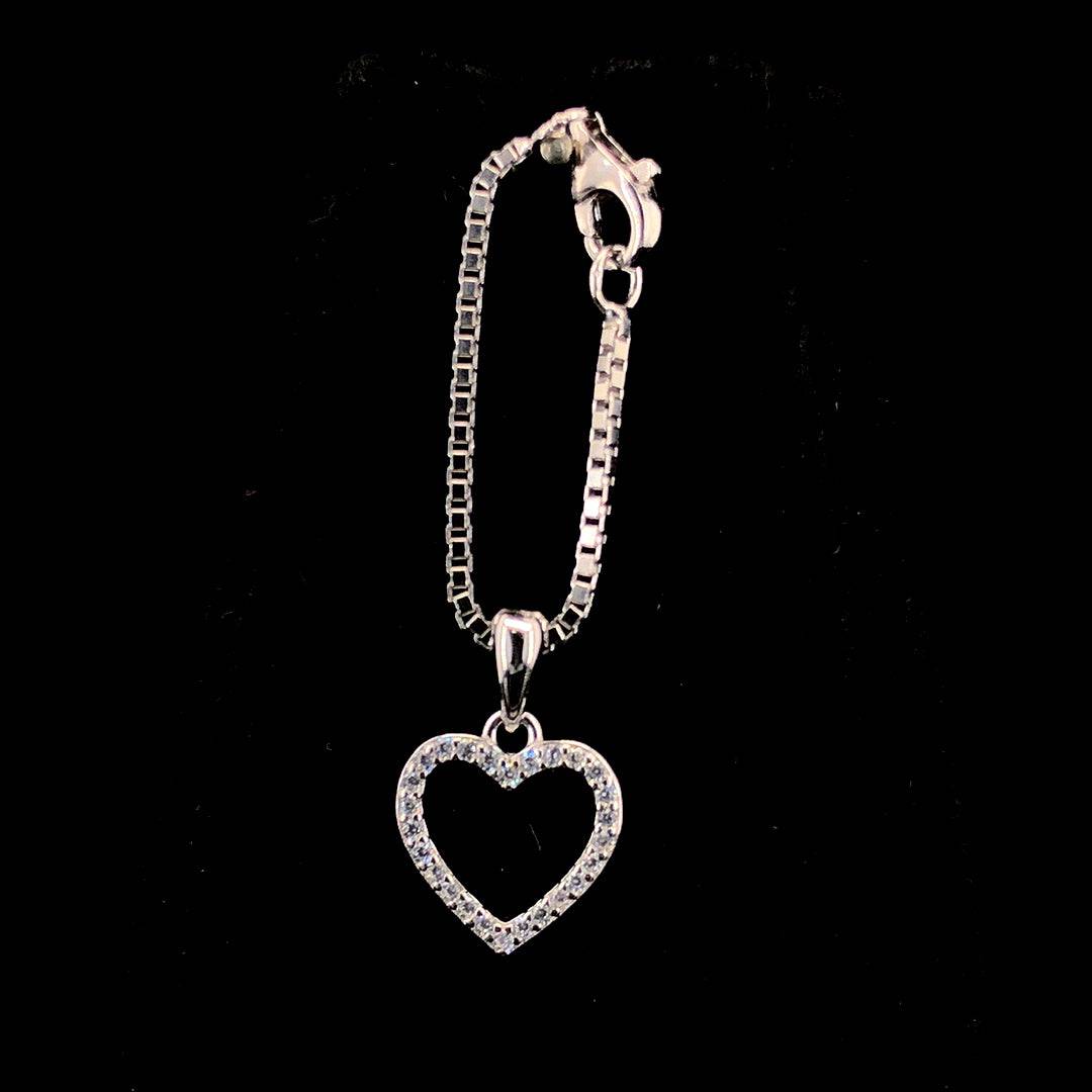 Sterling Silver Heart Watch Charm | Designer Silver Jewellery | ZYLVER - ZYLVER.IN #
