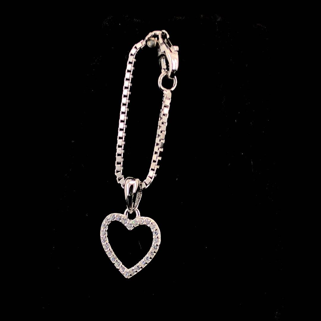 Sterling Silver Heart Watch Charm | Designer Silver Jewellery | ZYLVER - ZYLVER.IN #
