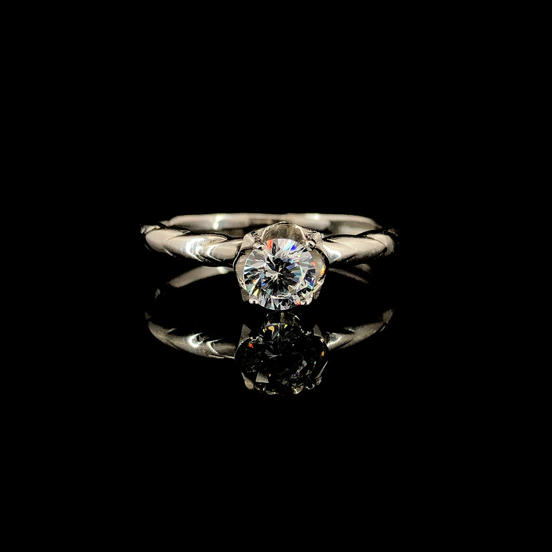 Zylver Adjustable Solitaire Ring for Women - Sterling Silver Collection