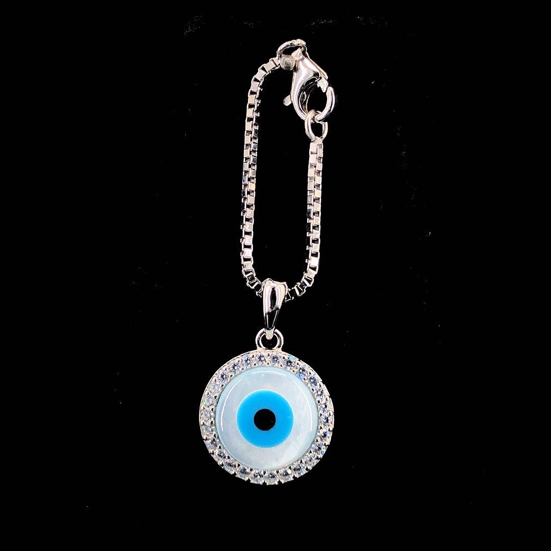 Sterling Silver Evil Eye Watch Charm - ZYLVER.IN #