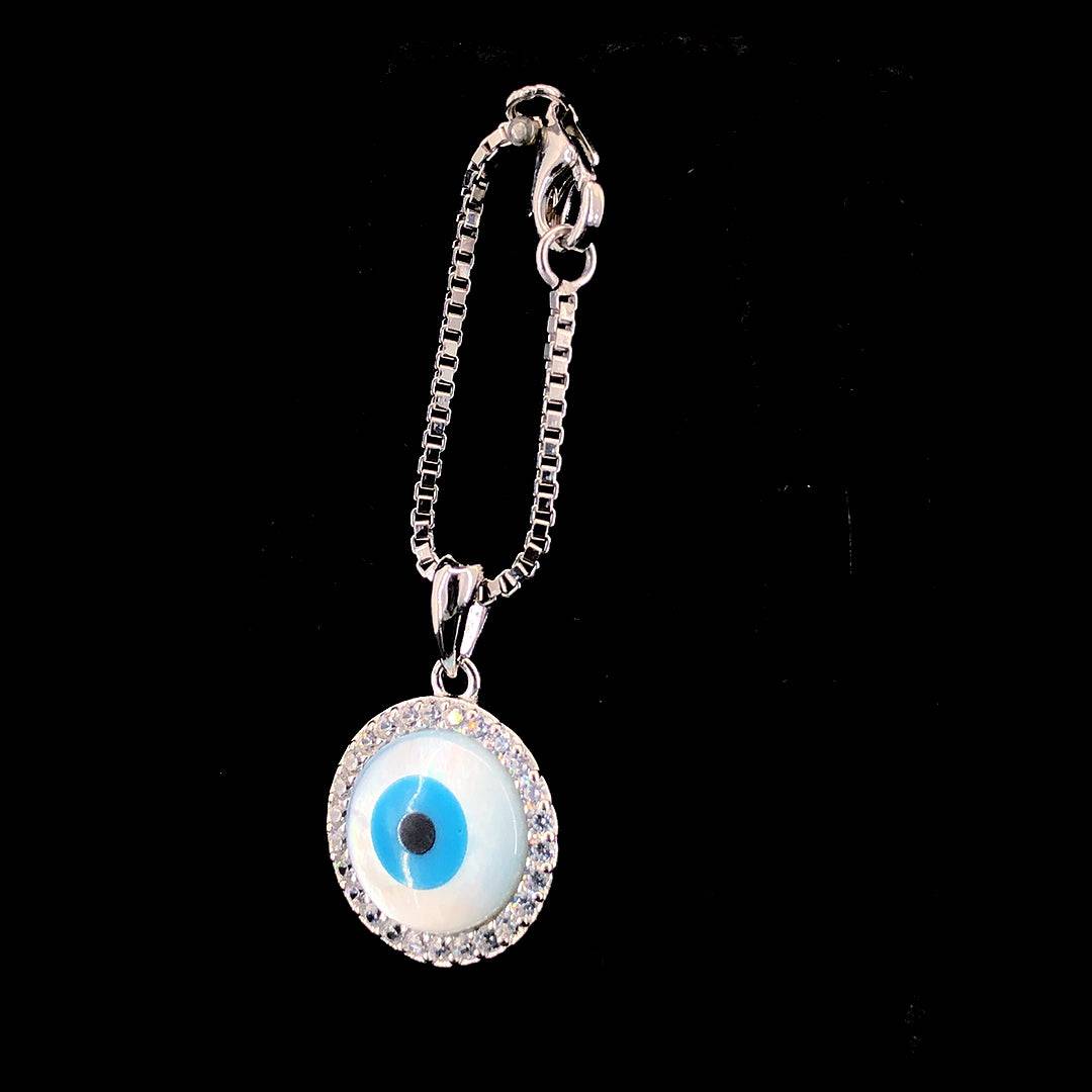 Sterling Silver Evil Eye Watch Charm - ZYLVER.IN #