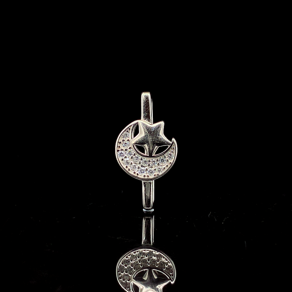 Zylver Moon and Star Watch Charm for Women - Sterling Silver Collection