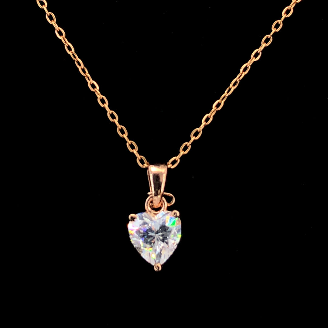 Zylver Rose Gold Heart Pendant for Women - Sterling Silver Collection