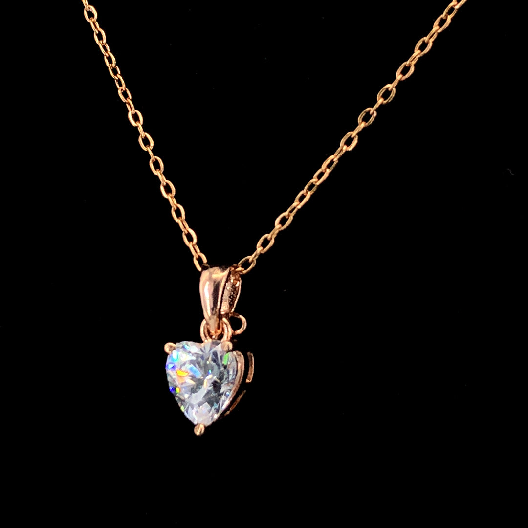 Zylver Rose Gold Heart Pendant for Women - Sterling Silver Collection