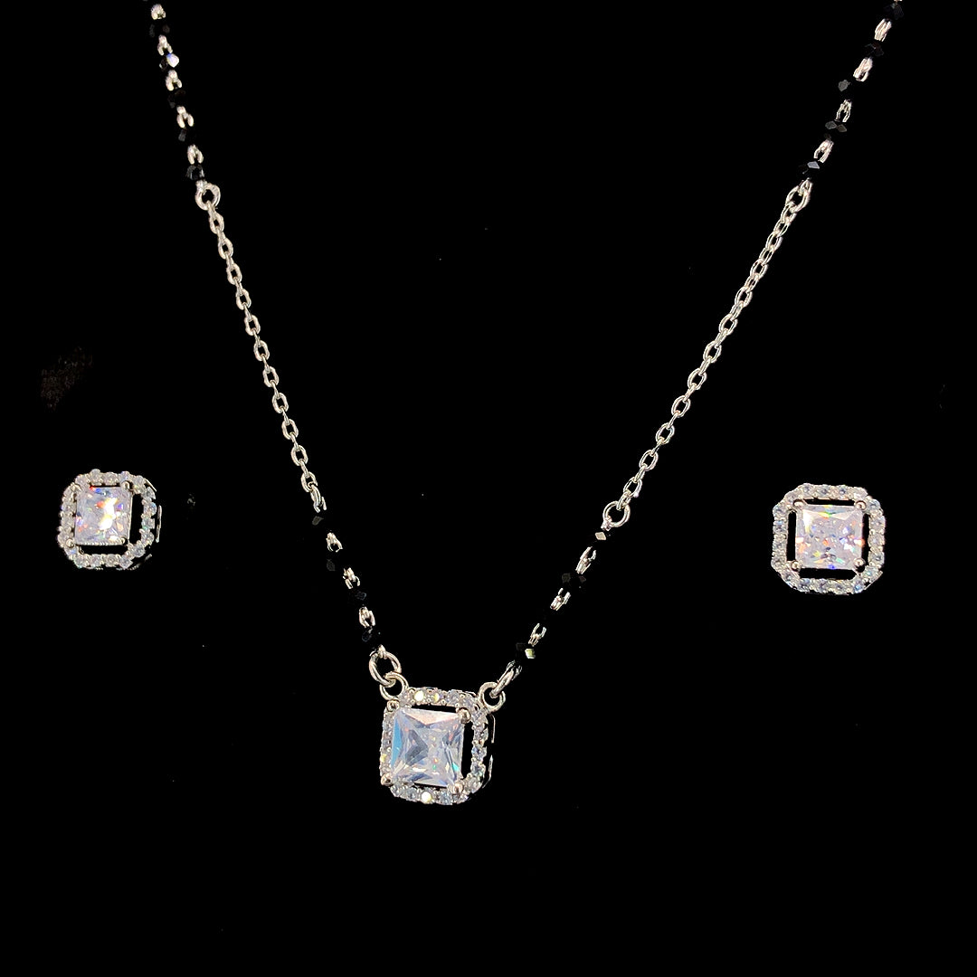 Zylver Sterling Silver Square Mangalsutra Set