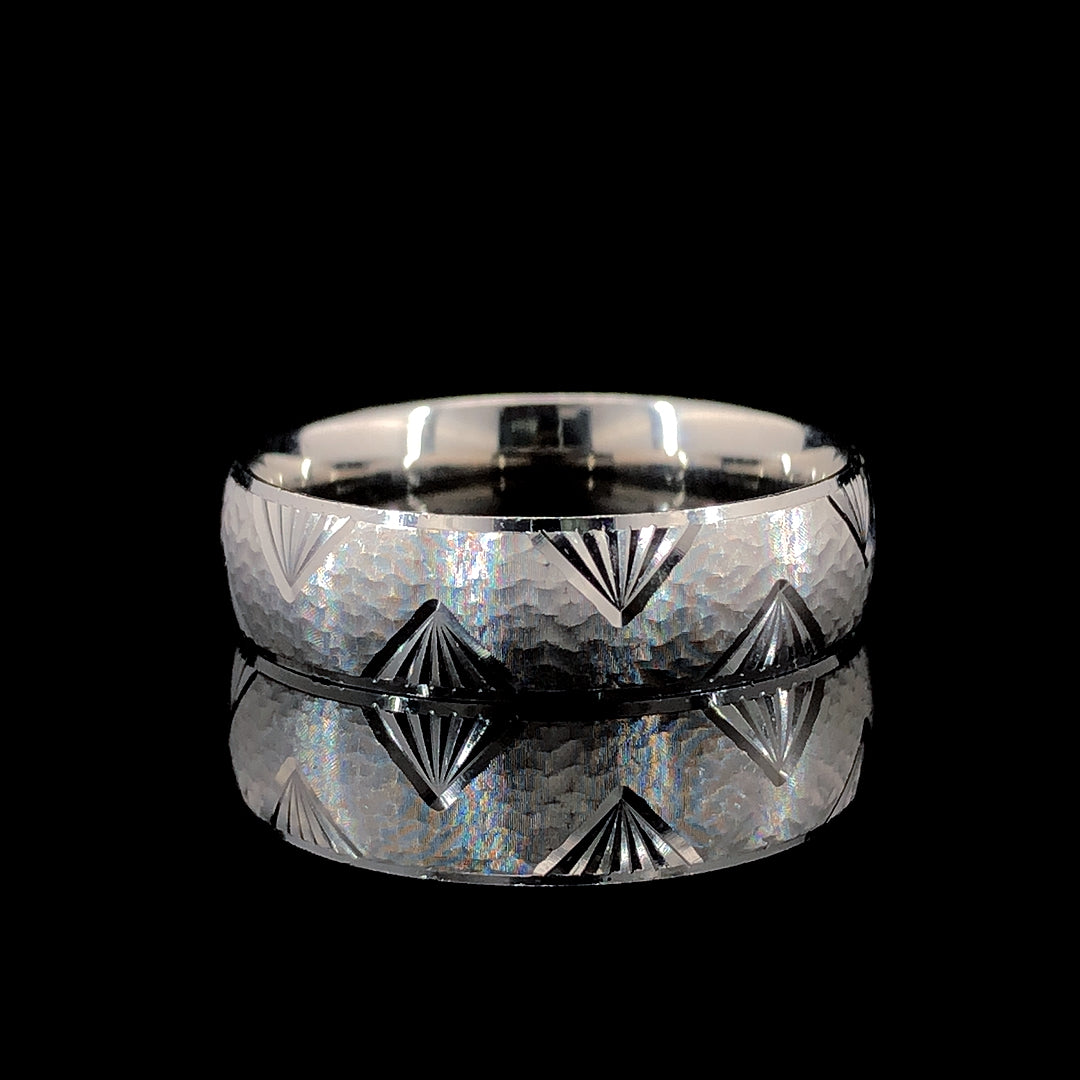 Zylver Bold Textured Ring for Men - Sterling Silver Collection