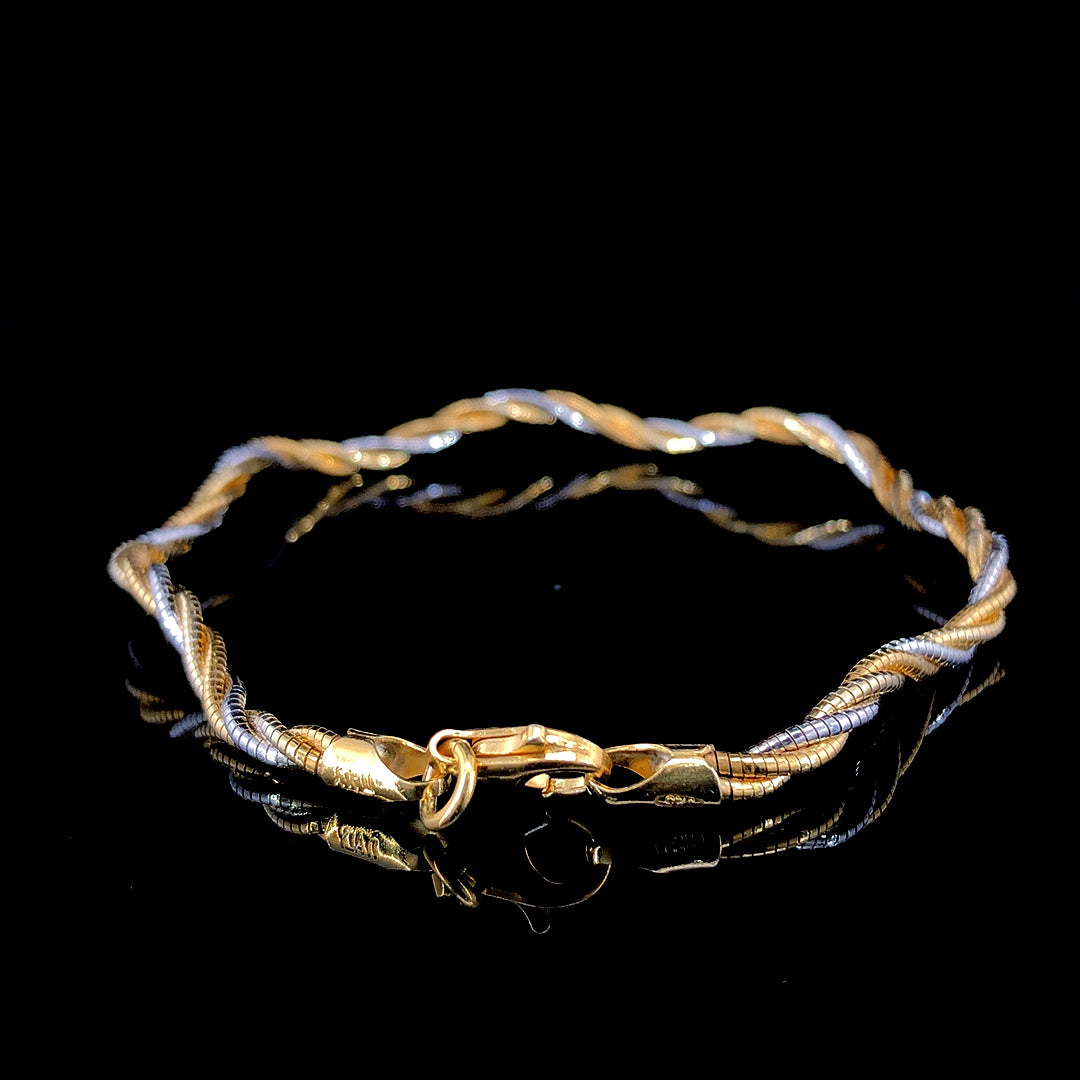 Zylver Two-Tone Twisted Rope Bracelet for Men and Women - Sterling Silver Collection