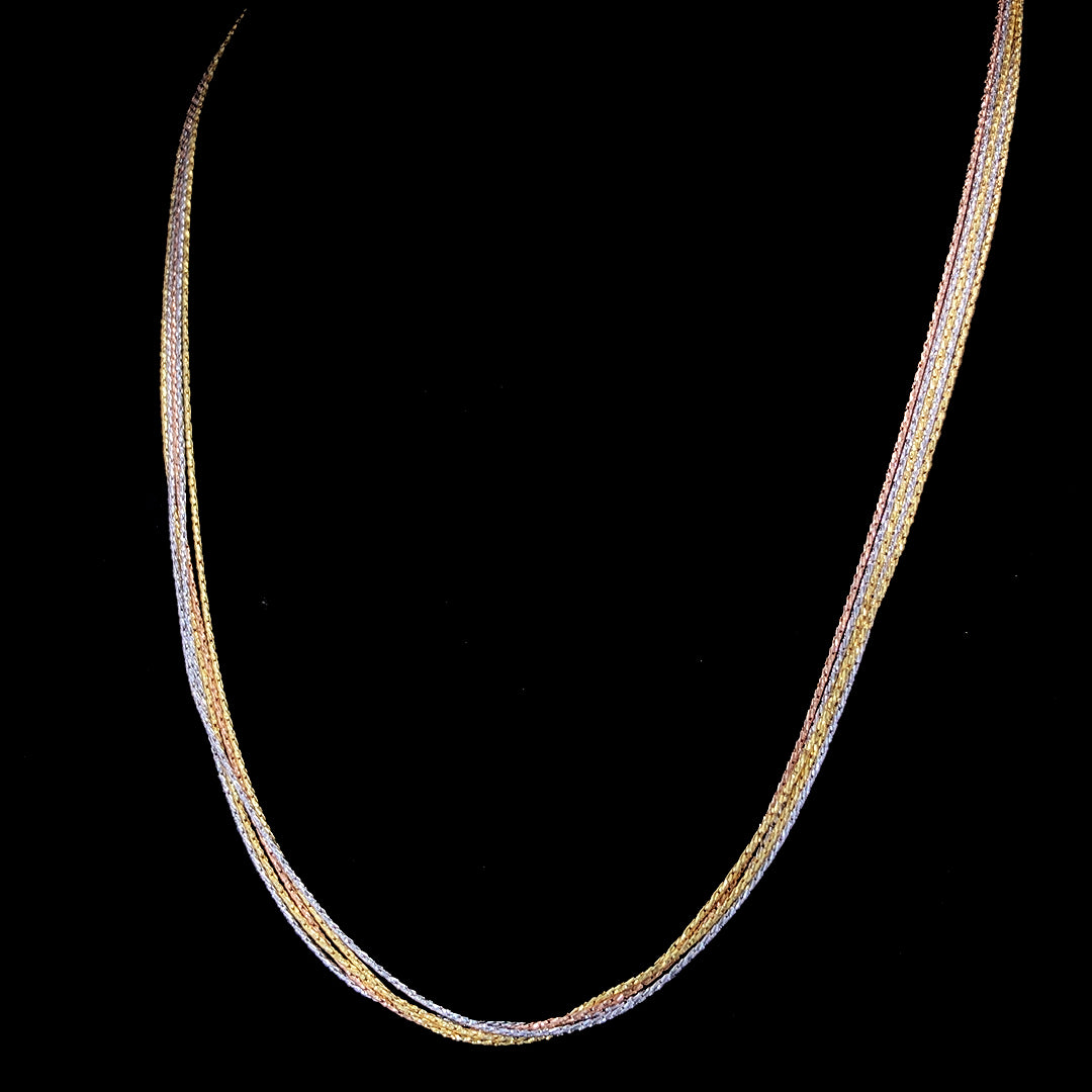 Zylver Multi-Strand Necklace with Mixed Metal Tones for Women - Sterling Silver Collection