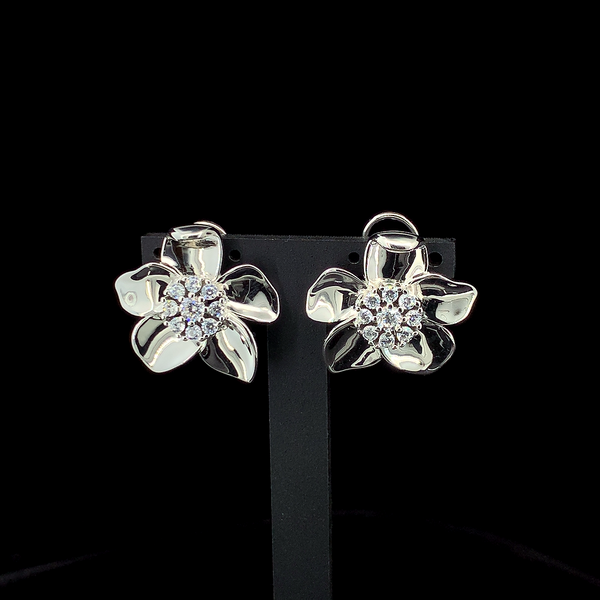 Zylver Floral Stud Earrings for Women - Sterling Silver Collection