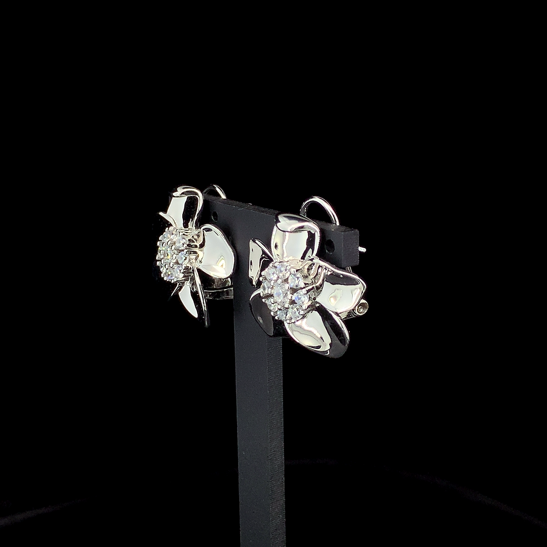 Zylver Floral Stud Earrings for Women - Sterling Silver Collection