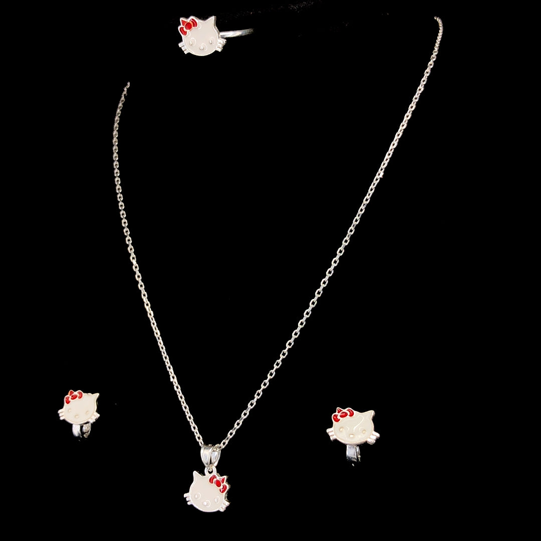 Zylver Kitty Jewelry Set for Children - Sterling Silver Collection