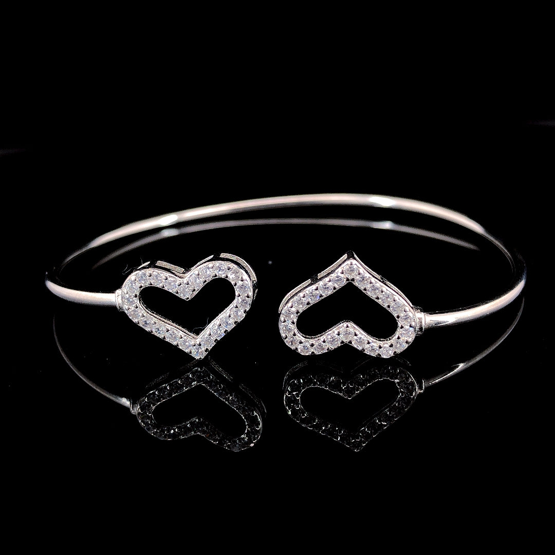 Zylver Open Heart Bracelet for Women - Sterling Silver Collection