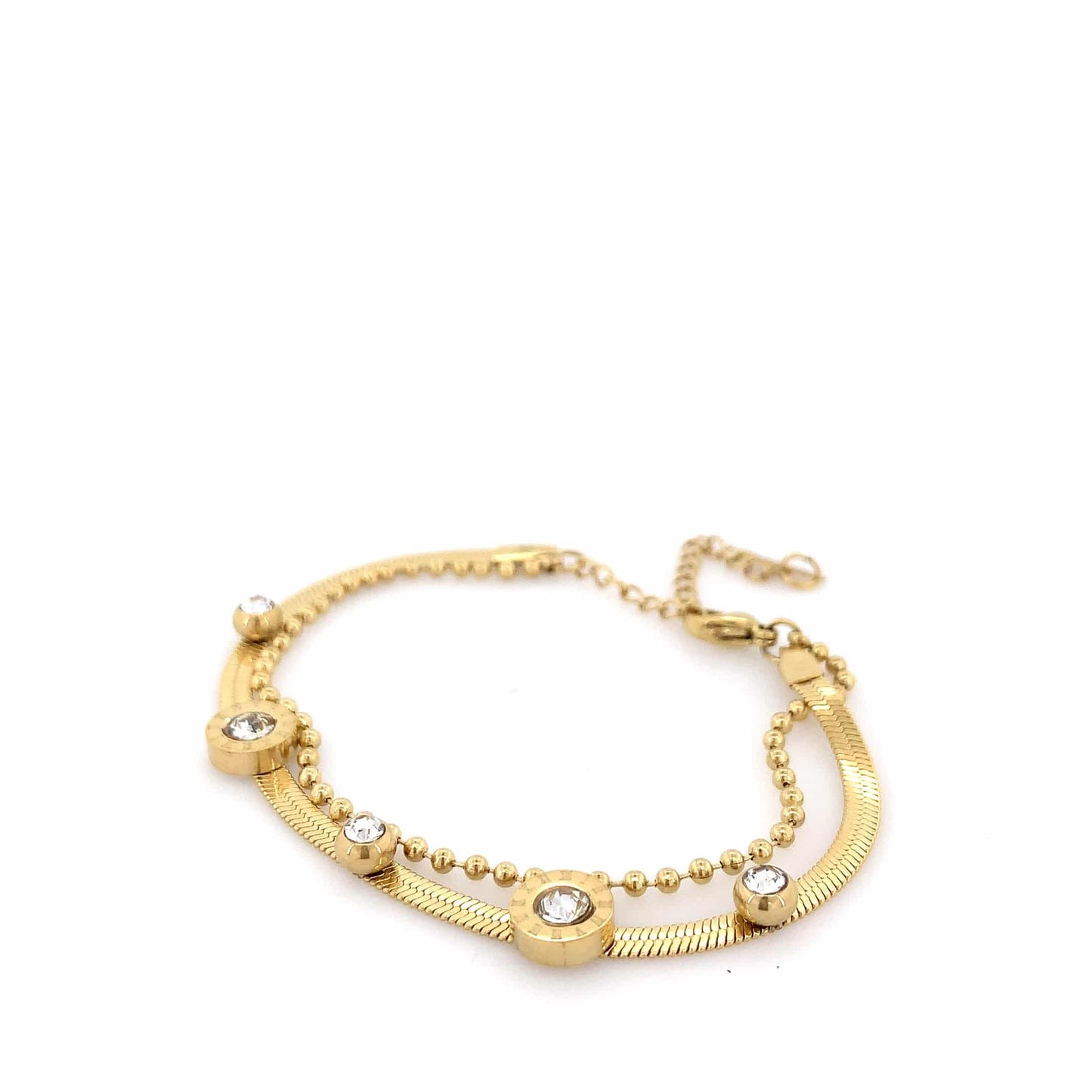 Zylver Dual-Layer Crystal Bracelet for Women - Demi-Fine Collection