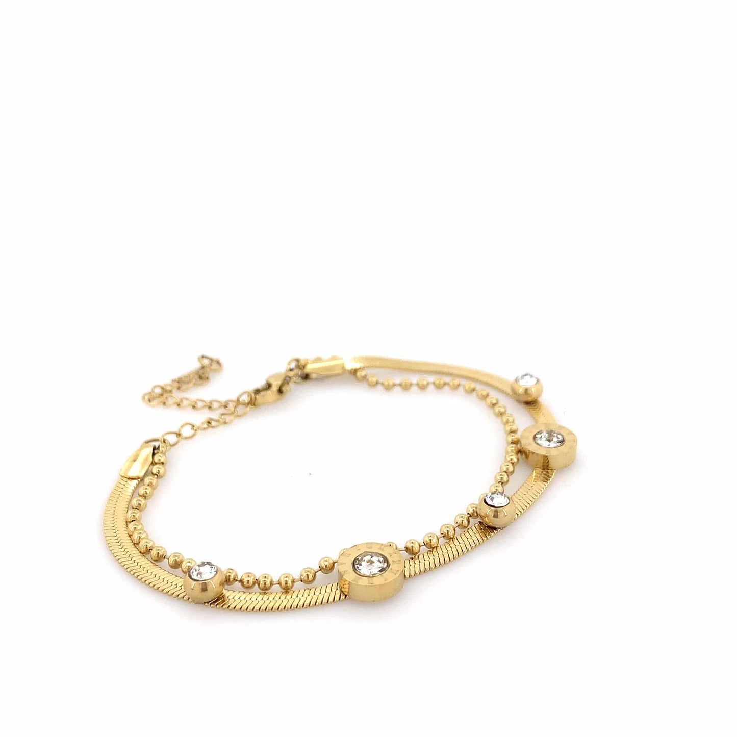 Zylver Dual-Layer Crystal Bracelet for Women - Demi-Fine Collection