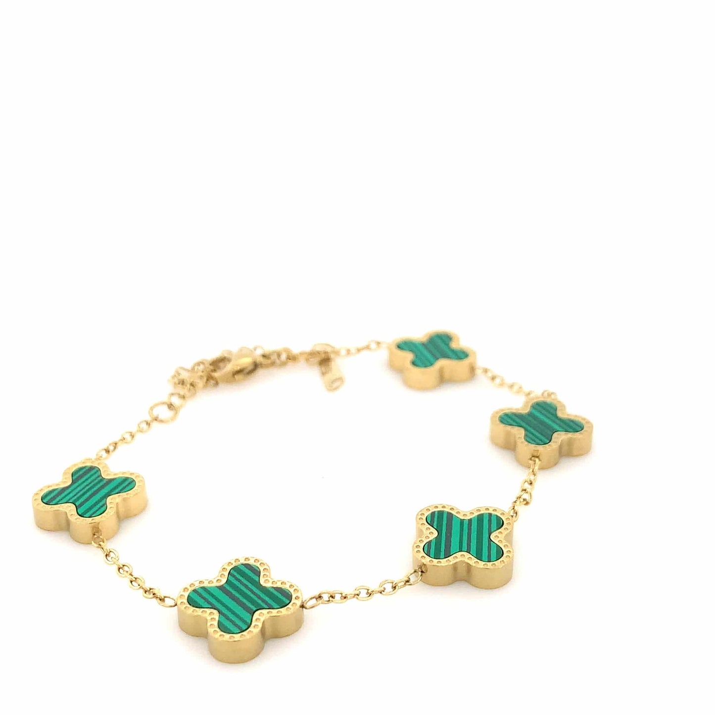 Zylver Green Clover Charm Bracelet for Women - Demi-Fine Collection