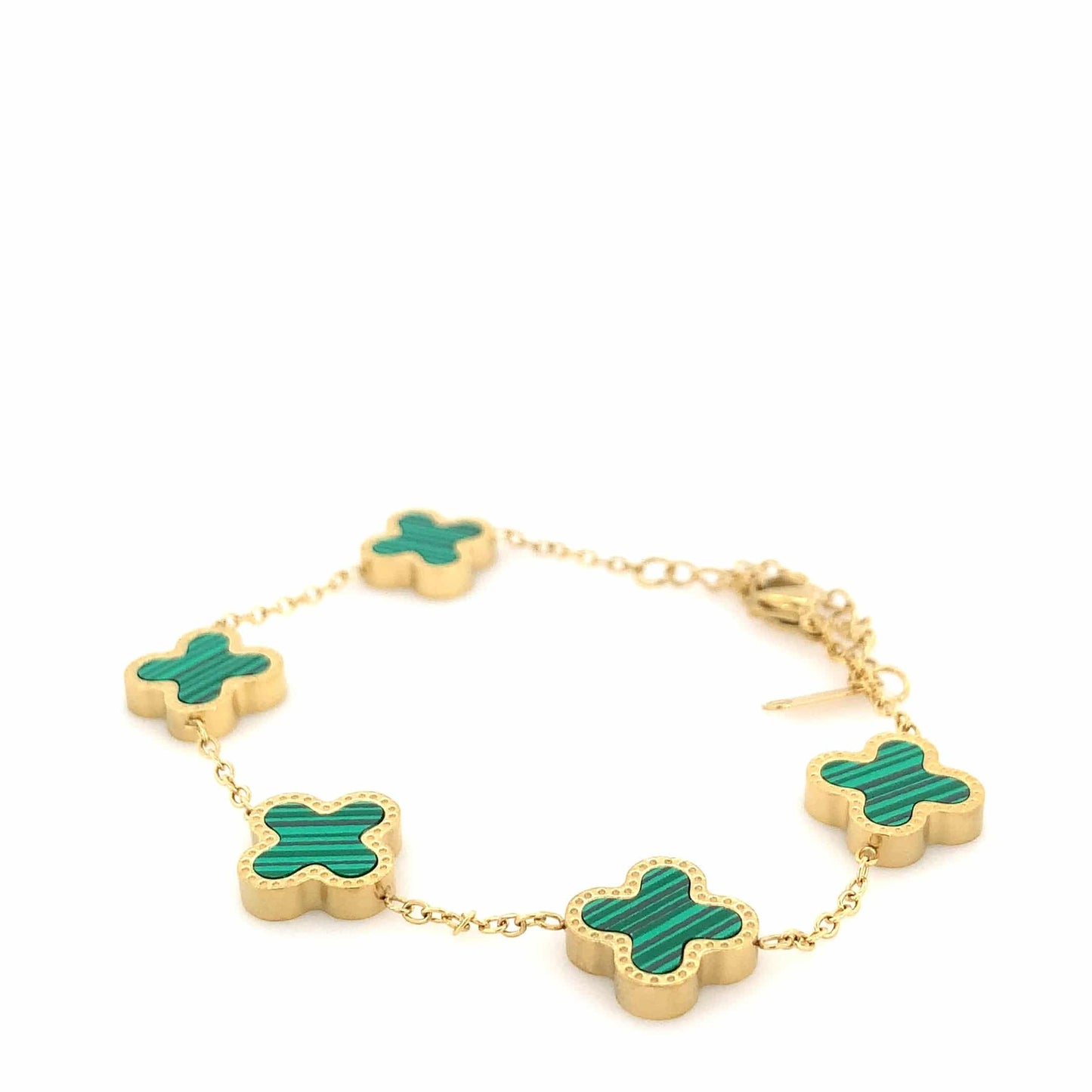 Zylver Green Clover Charm Bracelet for Women - Demi-Fine Collection