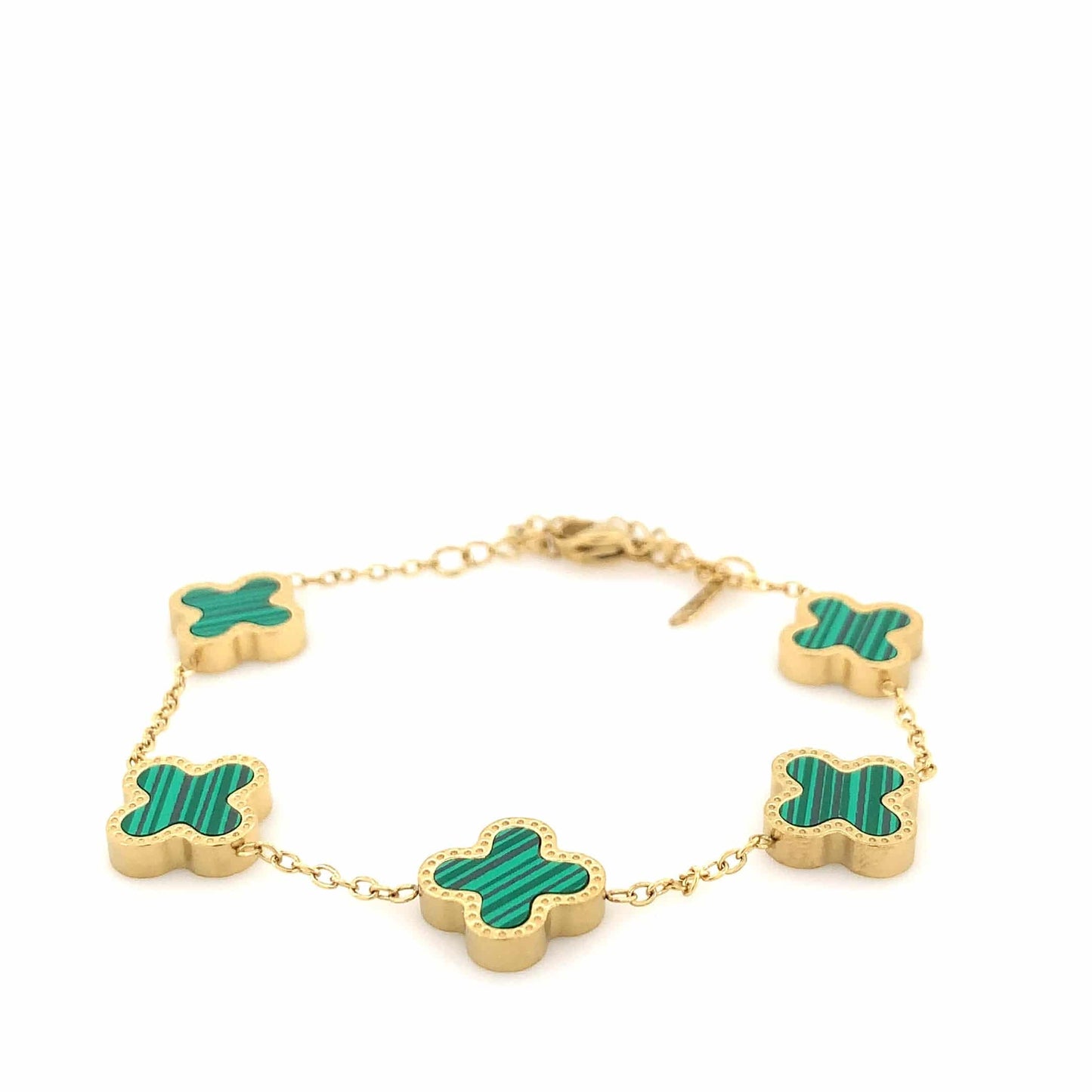 Zylver Green Clover Charm Bracelet for Women - Demi-Fine Collection