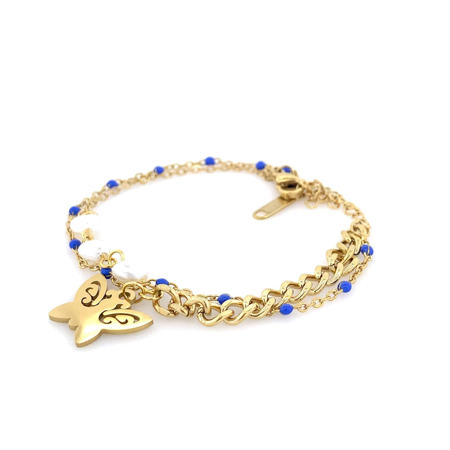 Zylver Butterfly Charm Bracelet for Women - Gold Plated Collection