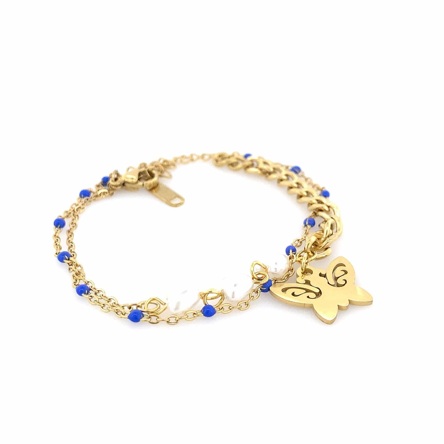 Zylver Butterfly Charm Bracelet for Women - Gold Plated Collection