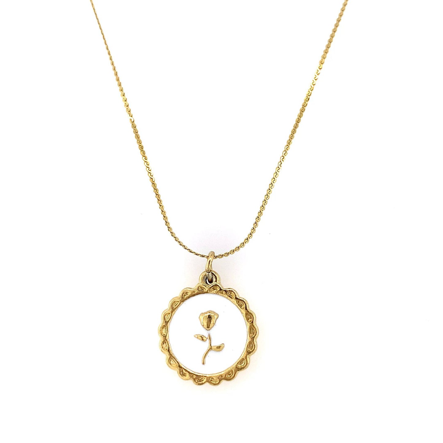 Zylver Rose Medallion Pendant Necklace for Women - Demi-Fine Collection
