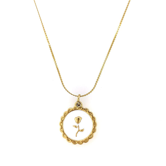 Zylver Rose Medallion Pendant Necklace for Women - Demi-Fine Collection
