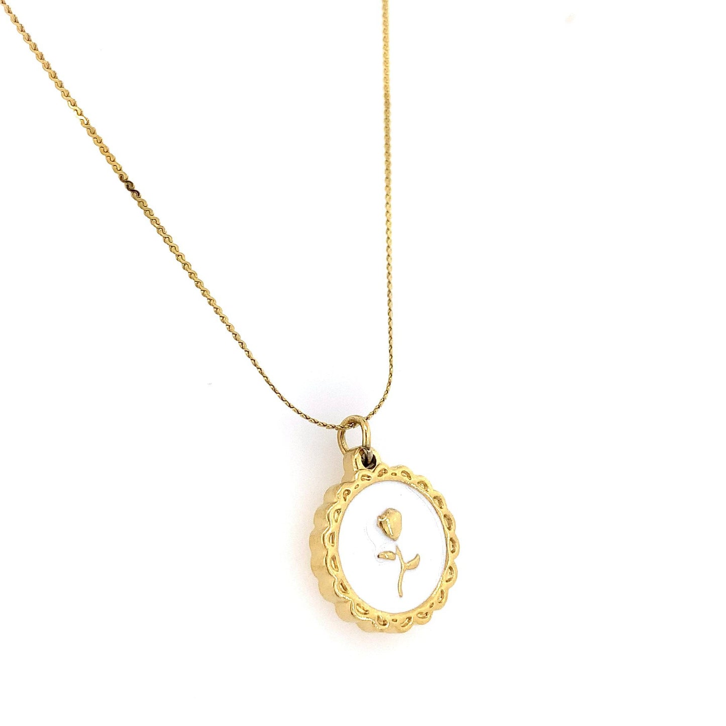 Zylver Rose Medallion Pendant Necklace for Women - Demi-Fine Collection