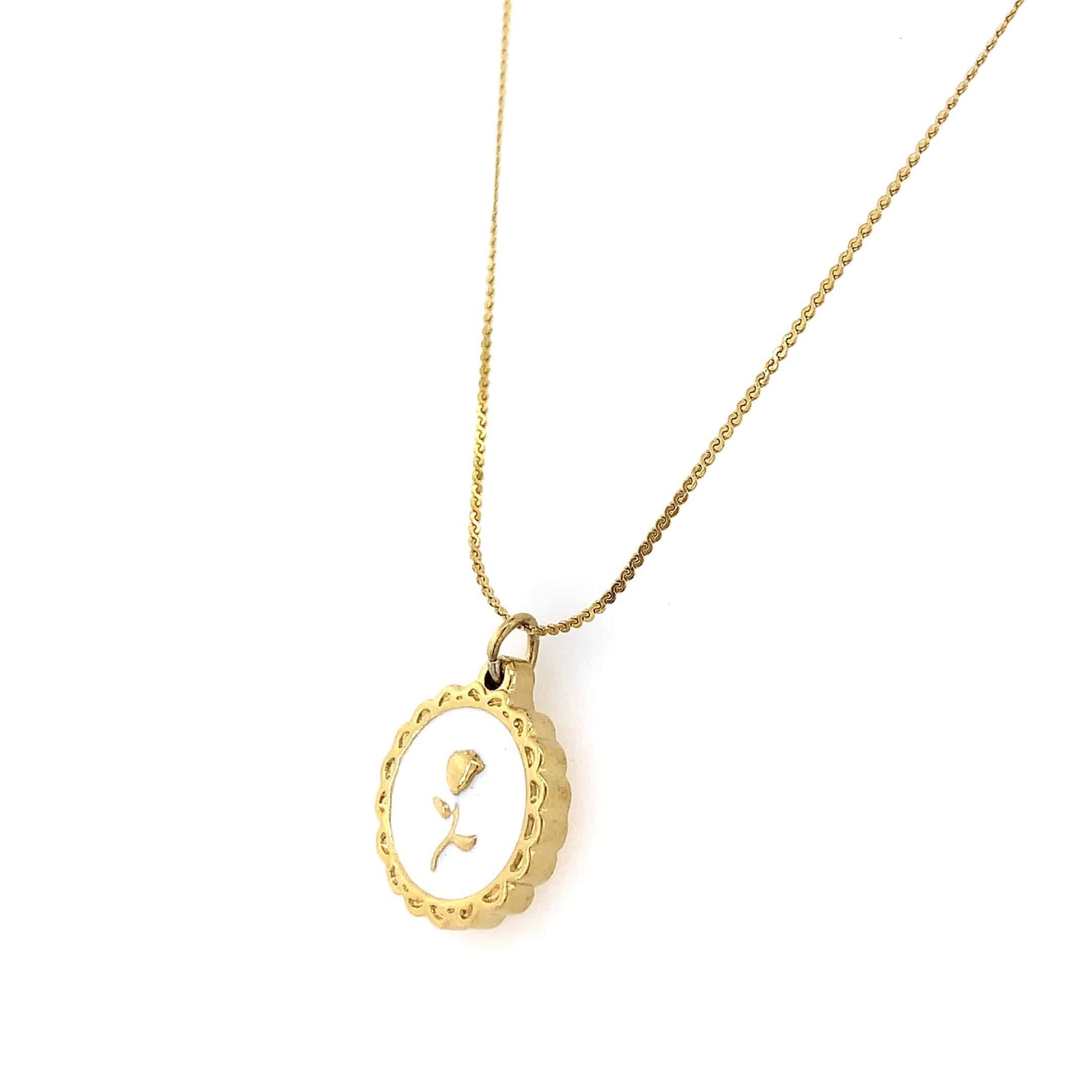 Zylver Rose Medallion Pendant Necklace for Women - Demi-Fine Collection