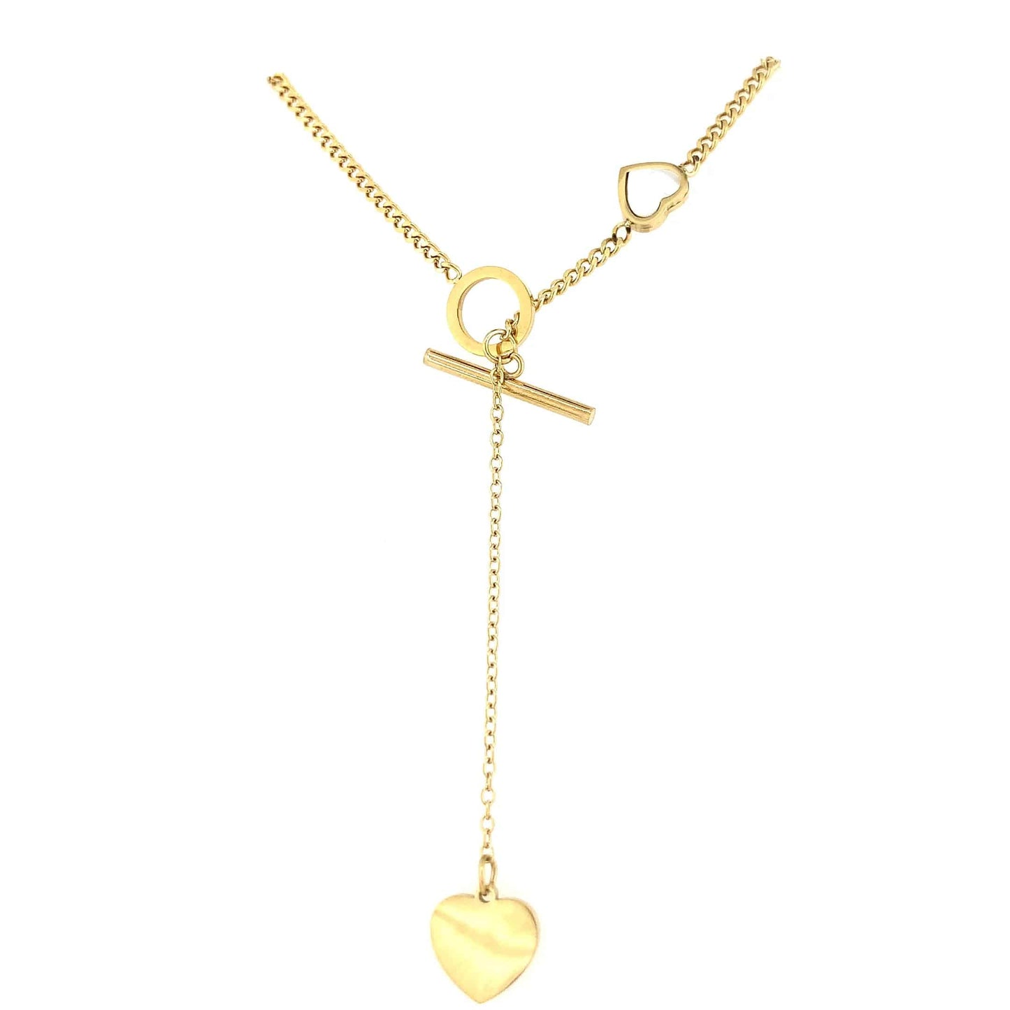 Zylver Y Necklace with Heart Charm for Women - Demi-Fine Collection